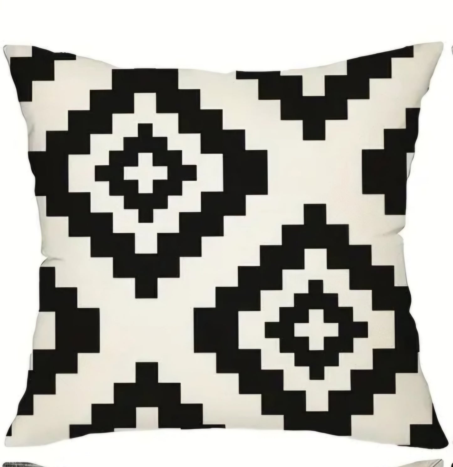 Black and natural white Aztec throw pillow covers
