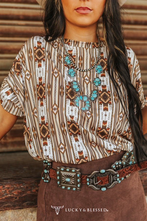 Western aztec oversized top.