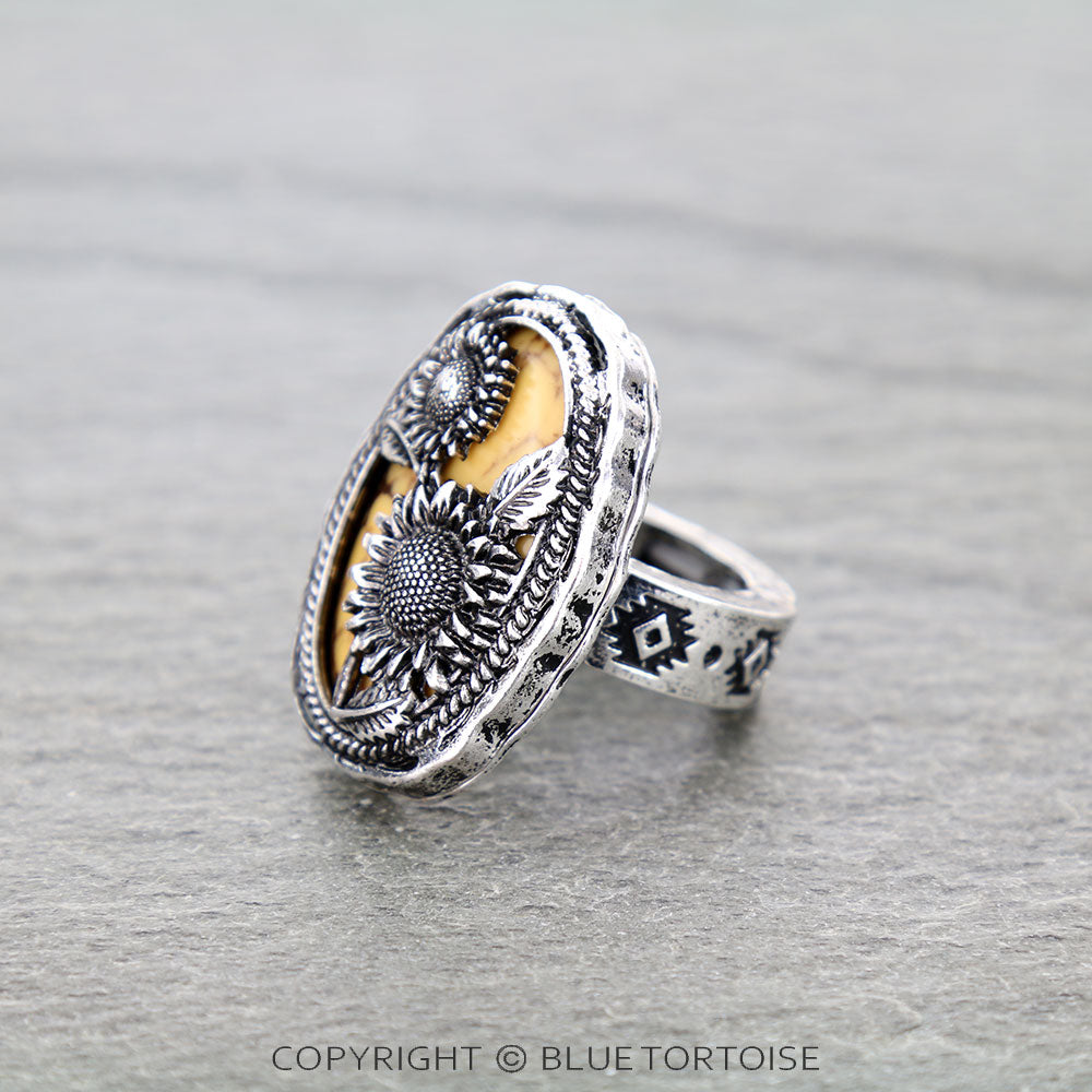 Sunflower stretch ring.