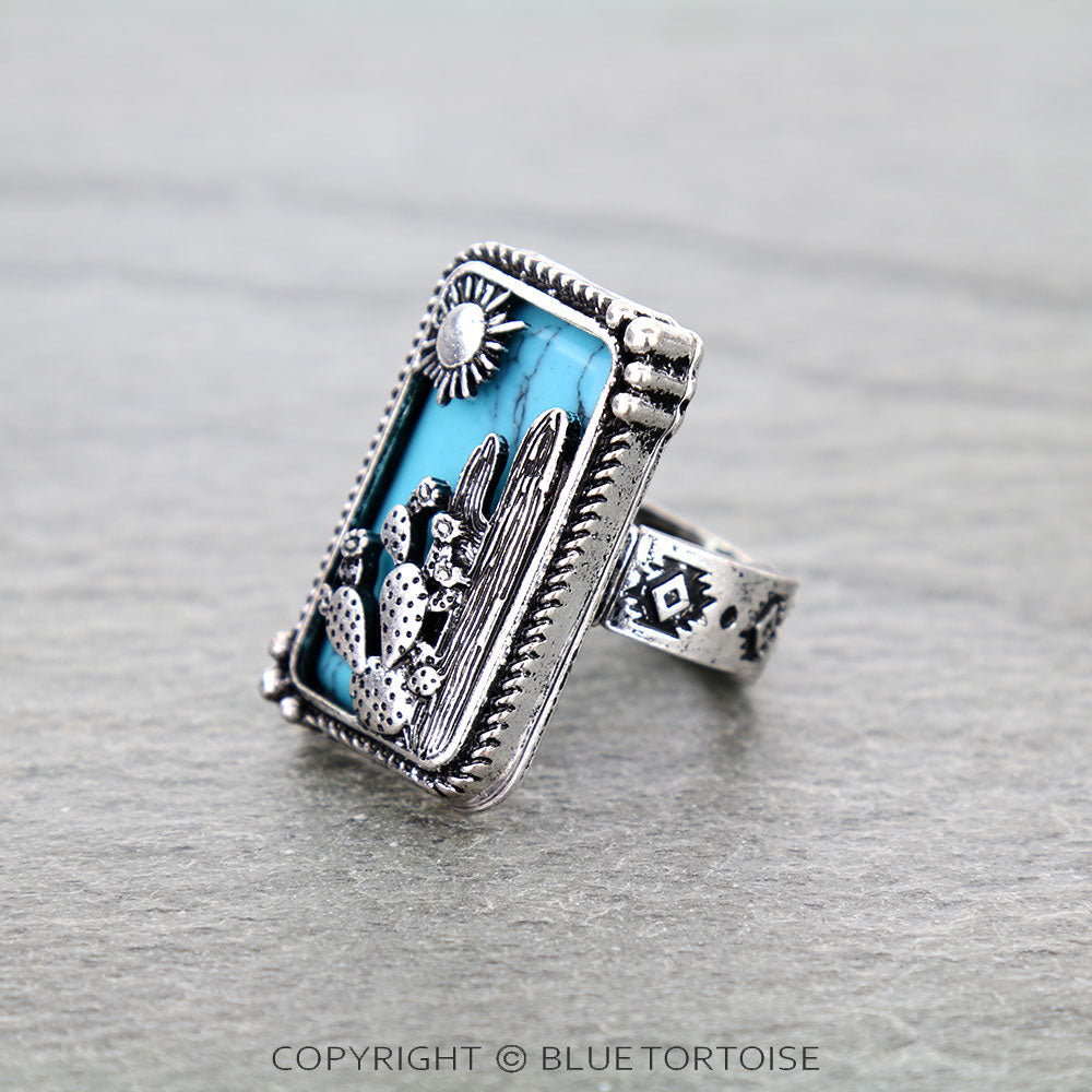 Desert cactus stretch ring.