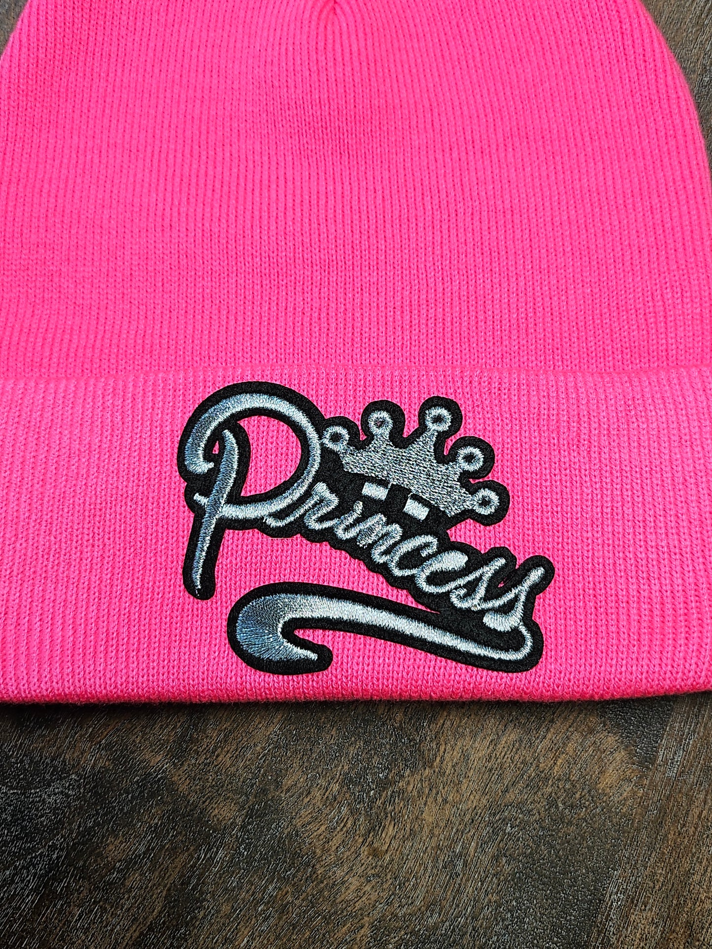 Beanie with embroidered patch