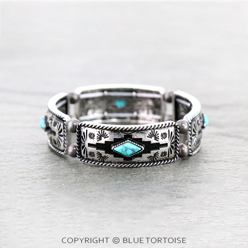 Aztec stretch bracelet.