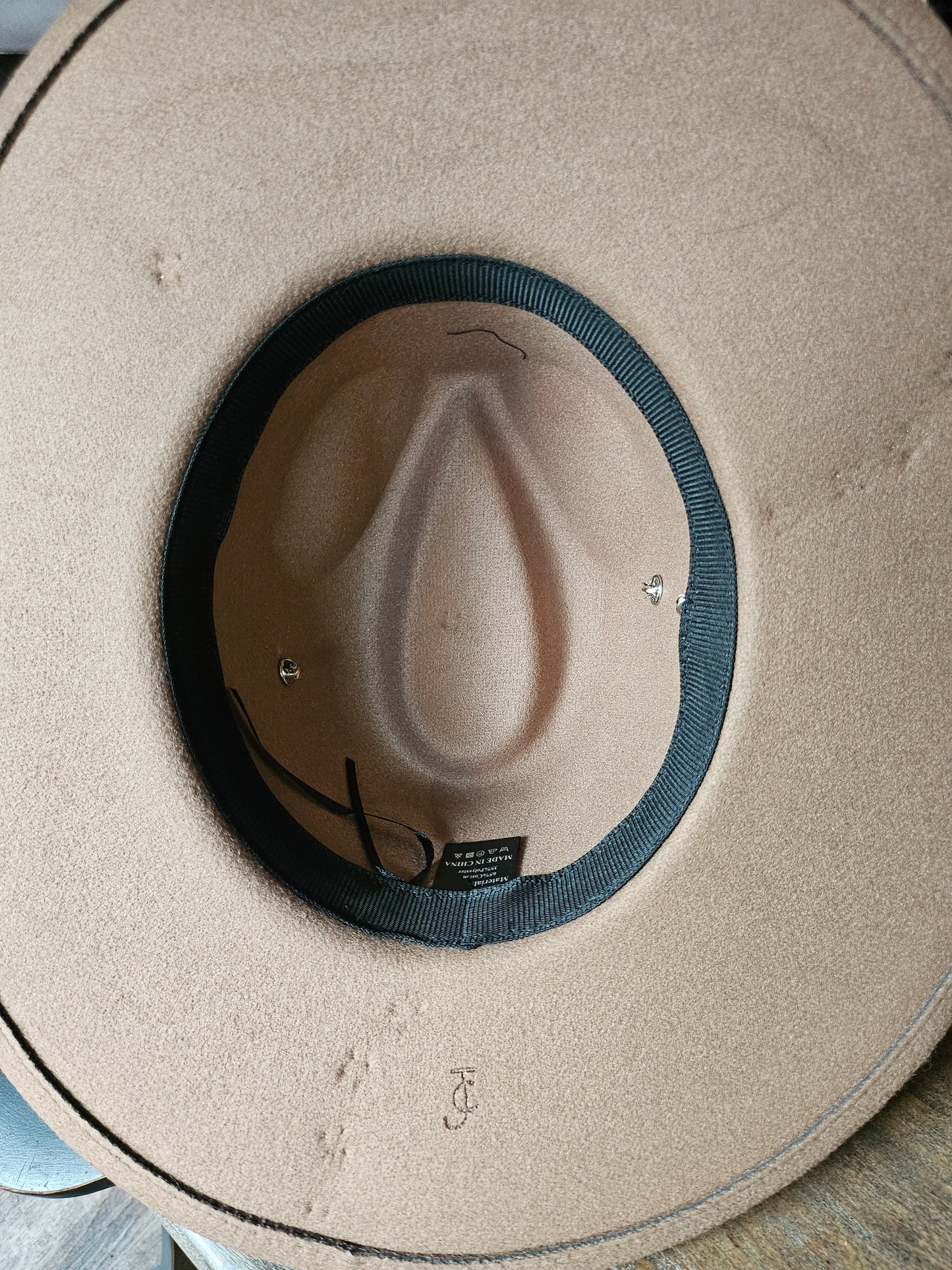 Hand Burned Dark Taupe Fedora Cowboy Hat