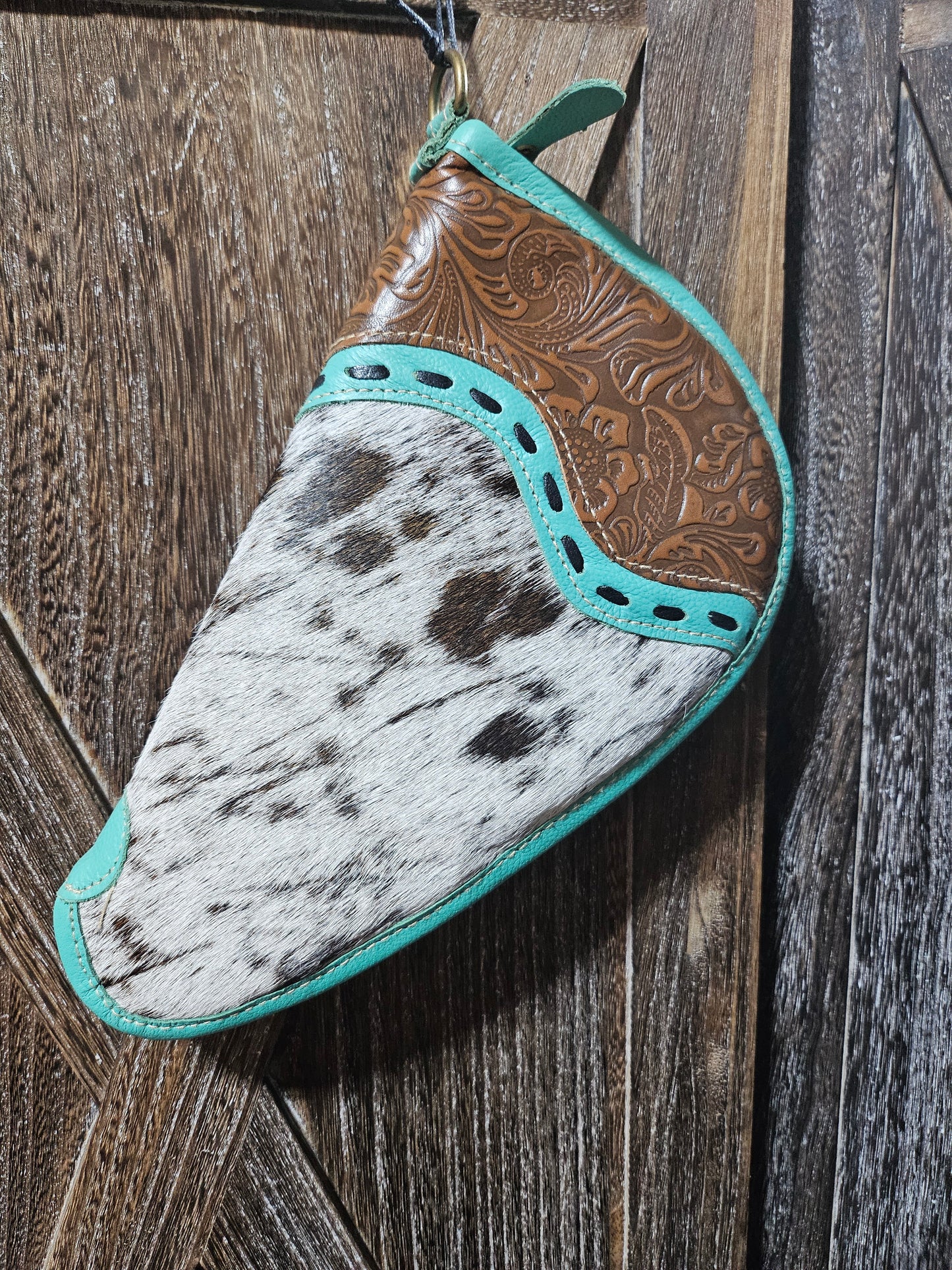 11” cowhide case and Tooled Leather