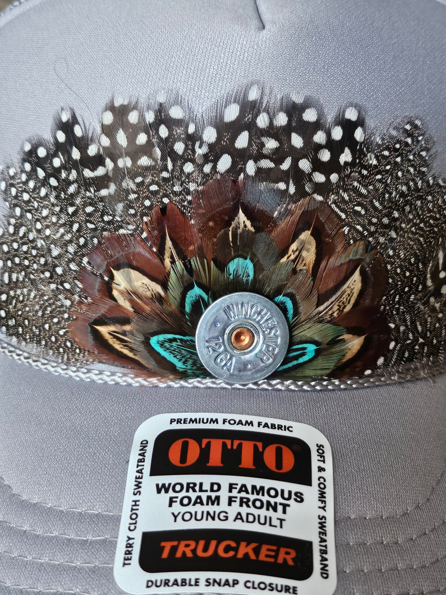 Custom silver grey trucker hat