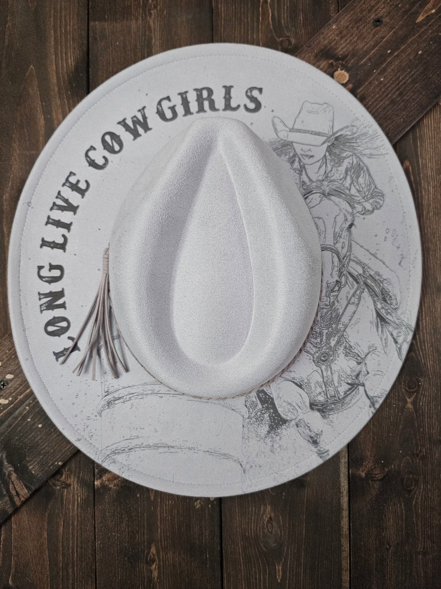 Engraved Barrel Racing Fedora Hat