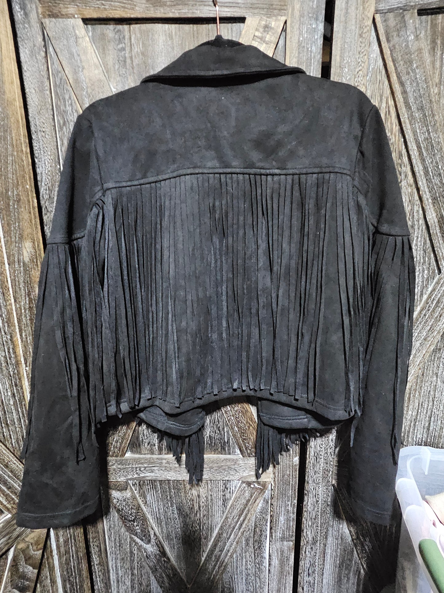 Black Suede Fringe Women's Jacket