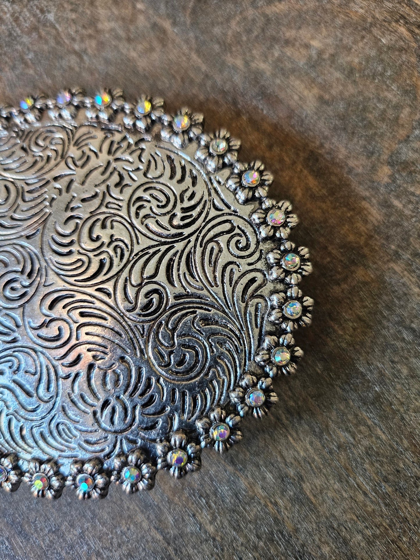 Western Flower Filigree Belt Buckle