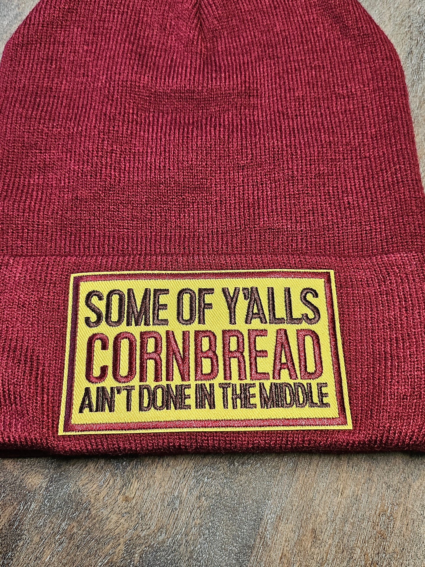 Maroon Beanie with embroidered patch