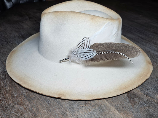 Genuine feather hat pin