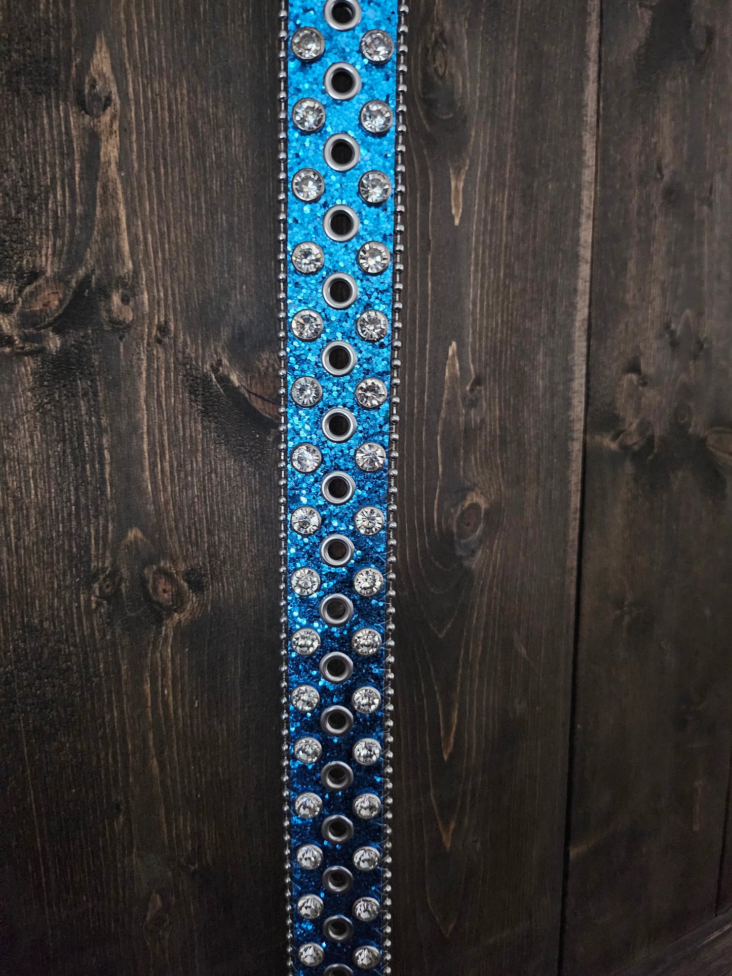 Blue western rhinestone belt