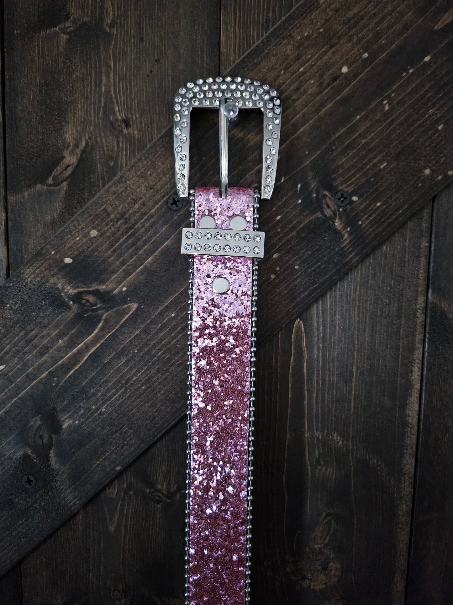 Pink Western style rhinestone belt