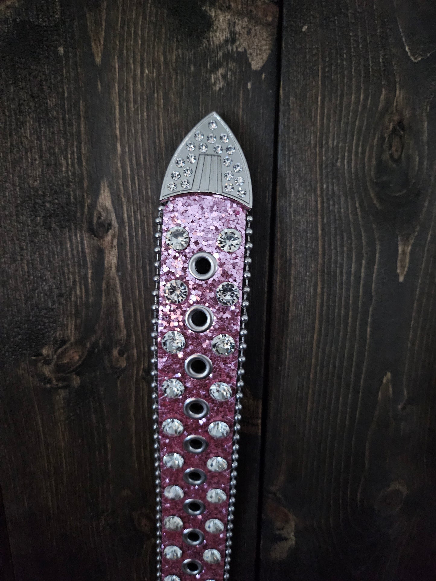 Pink Western style rhinestone belt