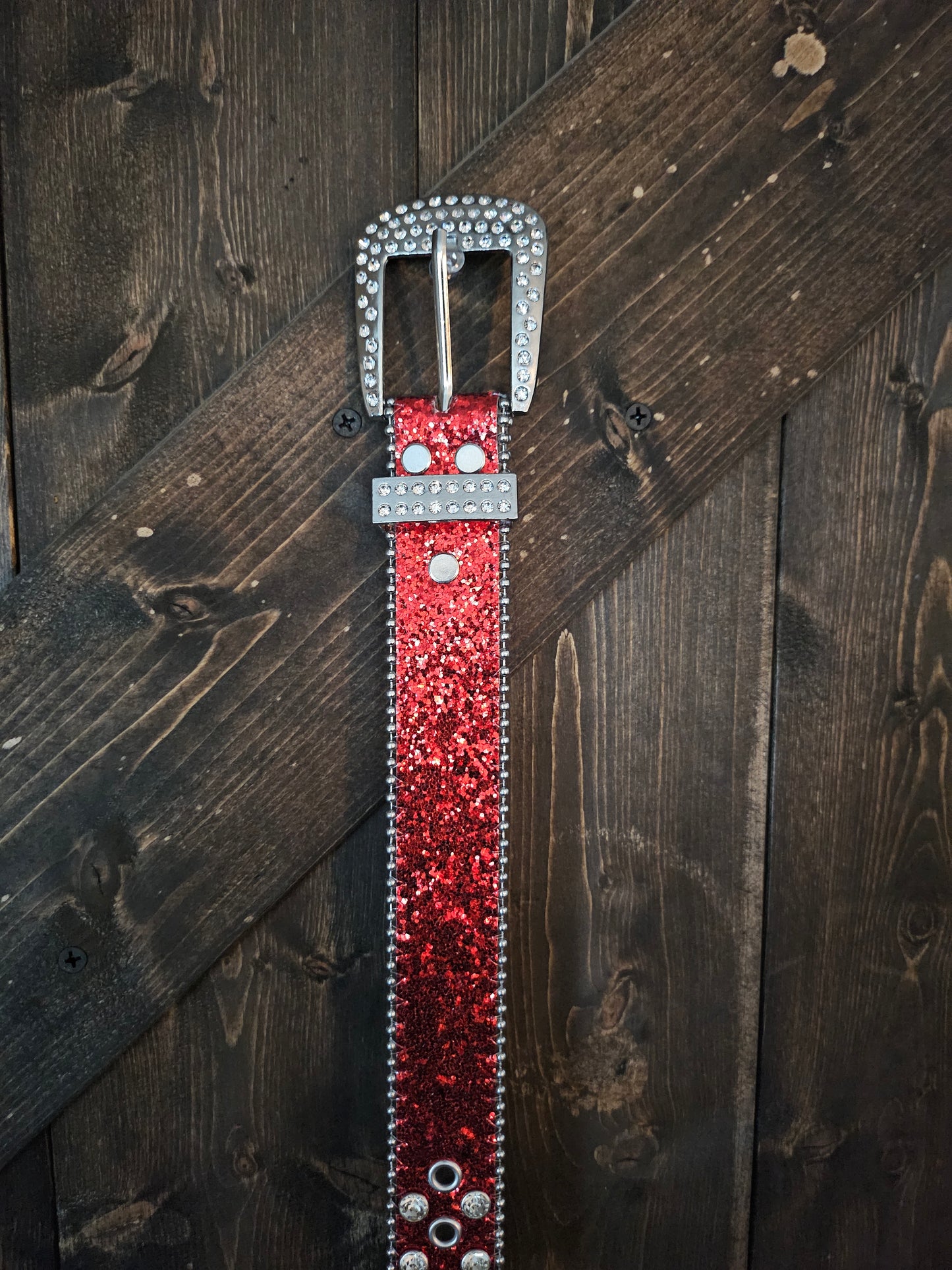 Red western rhinestone belt