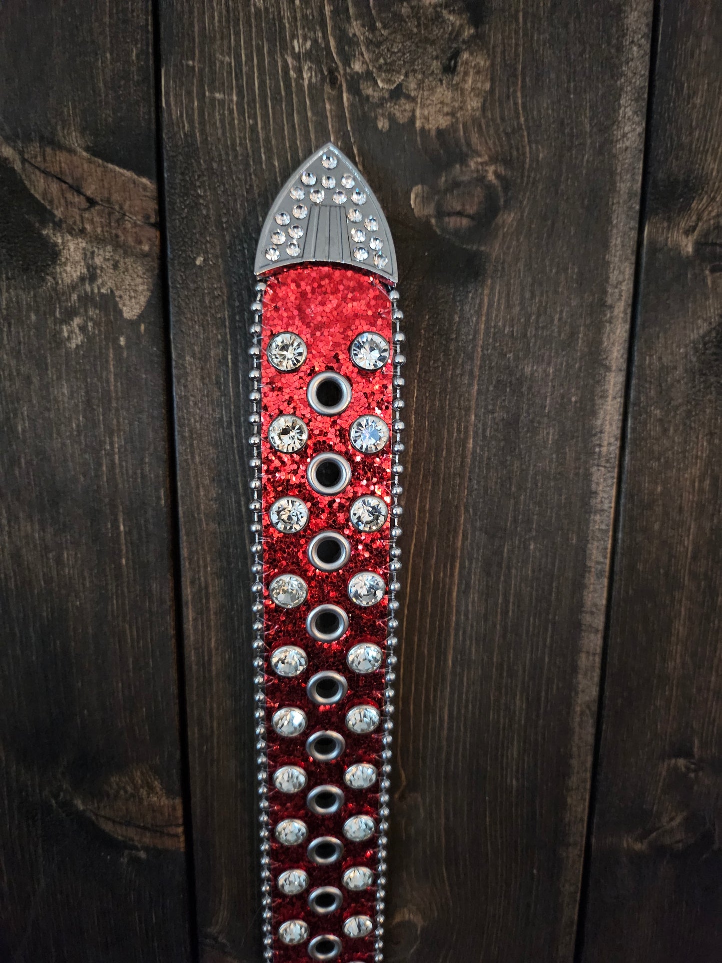 Red western rhinestone belt