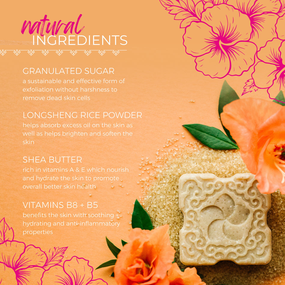 VIORI SUGAR SCRUB BAR | PEACH HIBISCUS