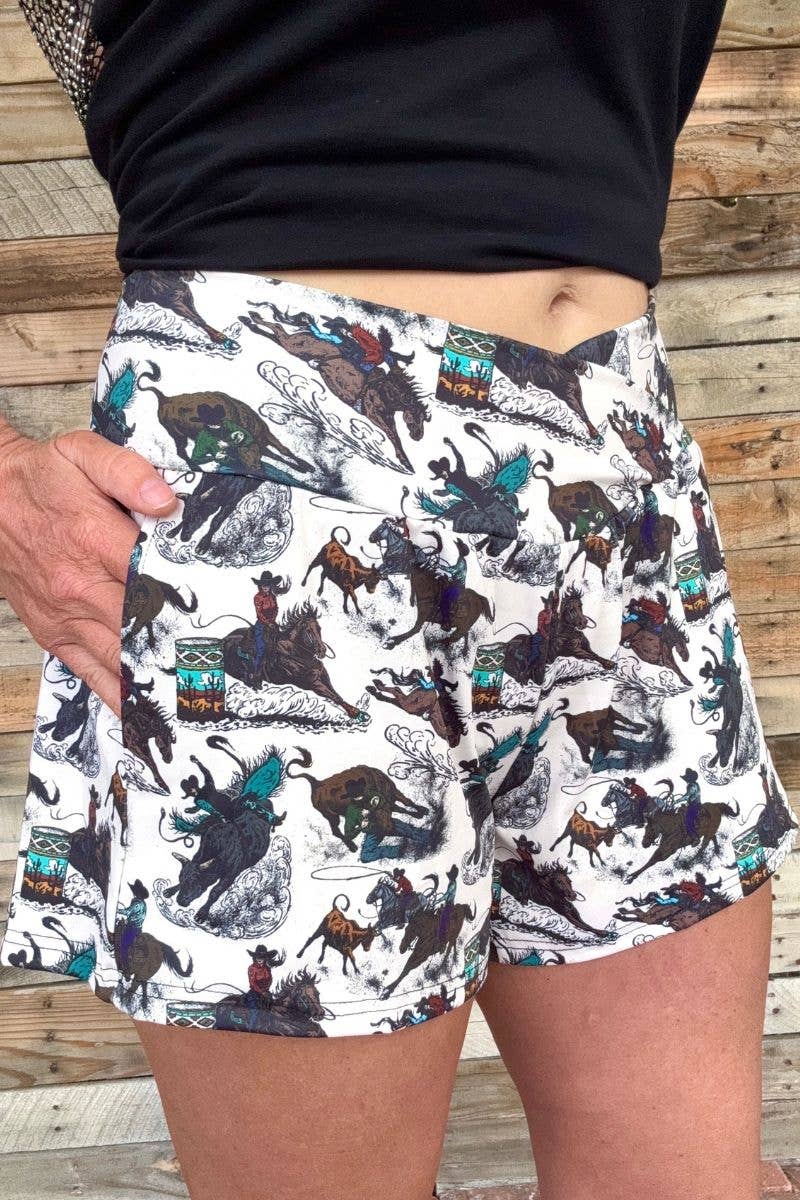 Western Horse Rodeo Shorts