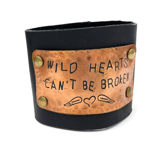 Wild Hearts Can't Be Broken Leather Wrap Bracelet