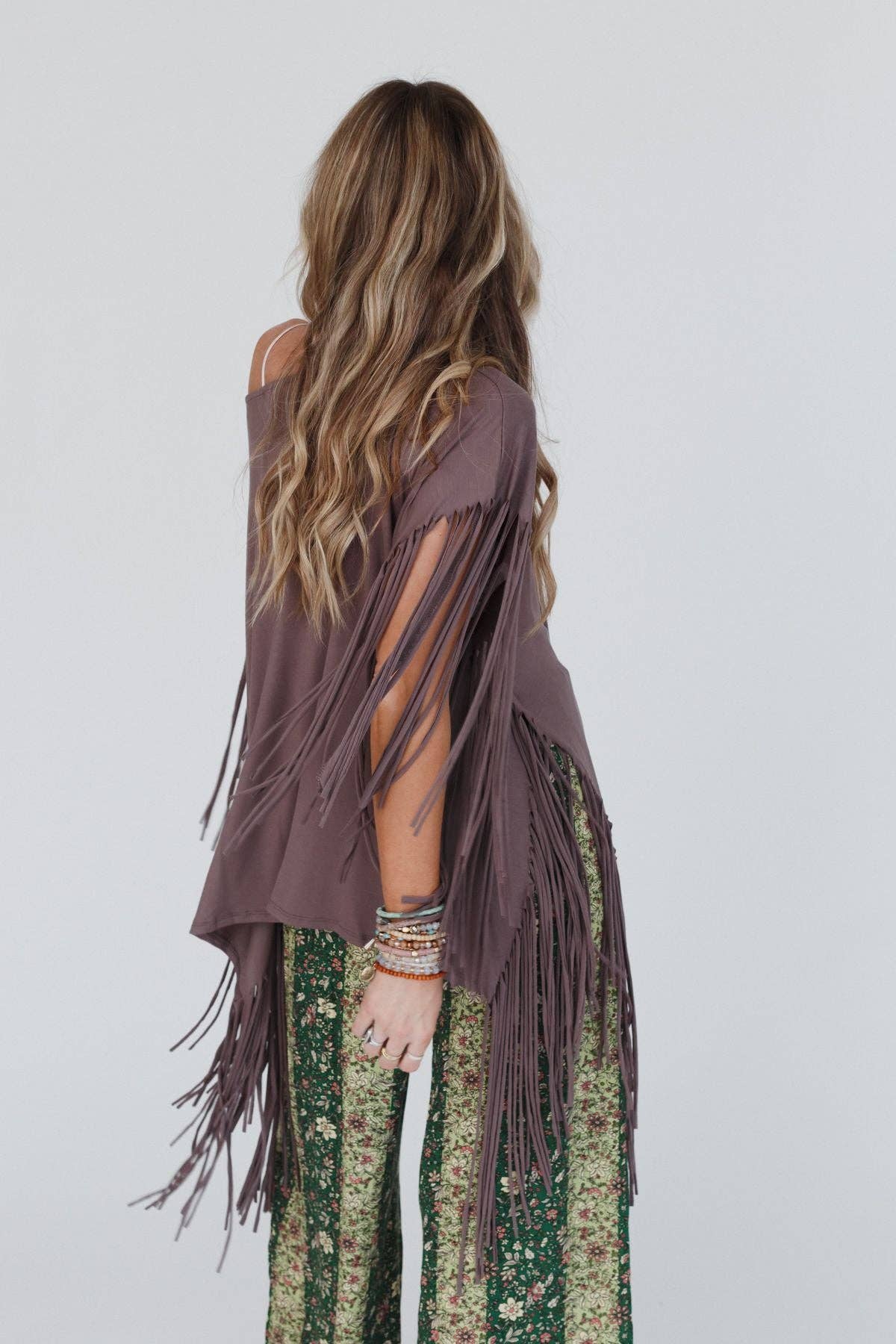Western Showstopper Fringe Top - Mocha