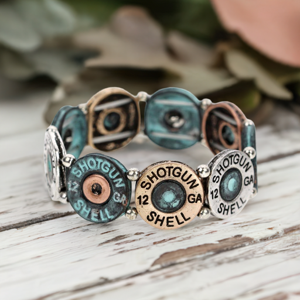 Western Shotgun shell stretch bracelet