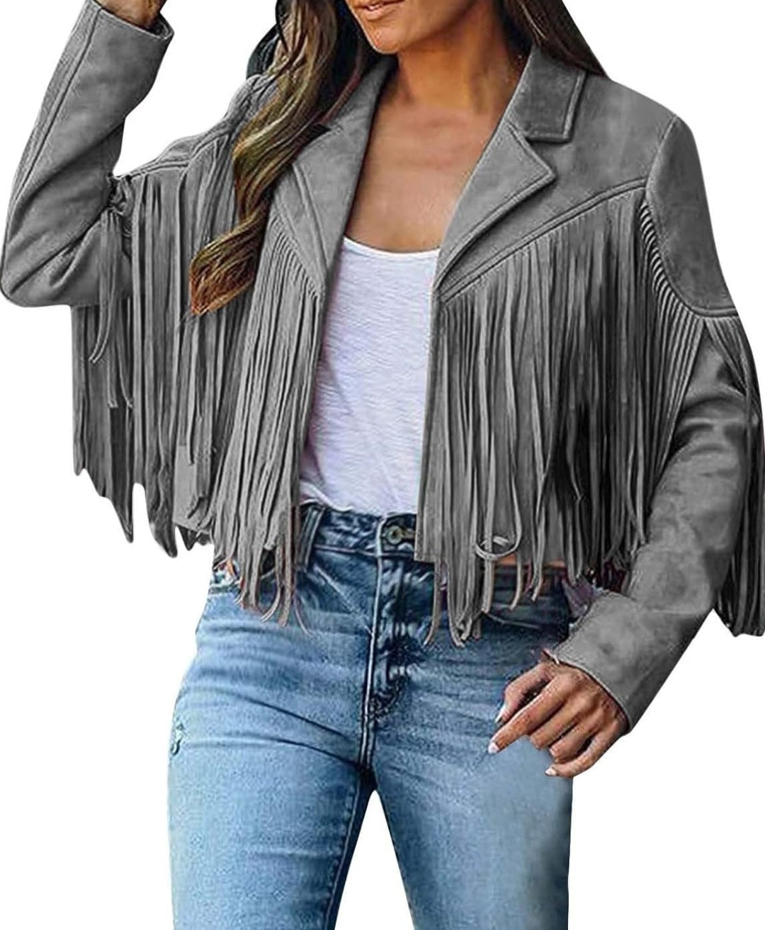 Western style suede Fringe Tassel jacket