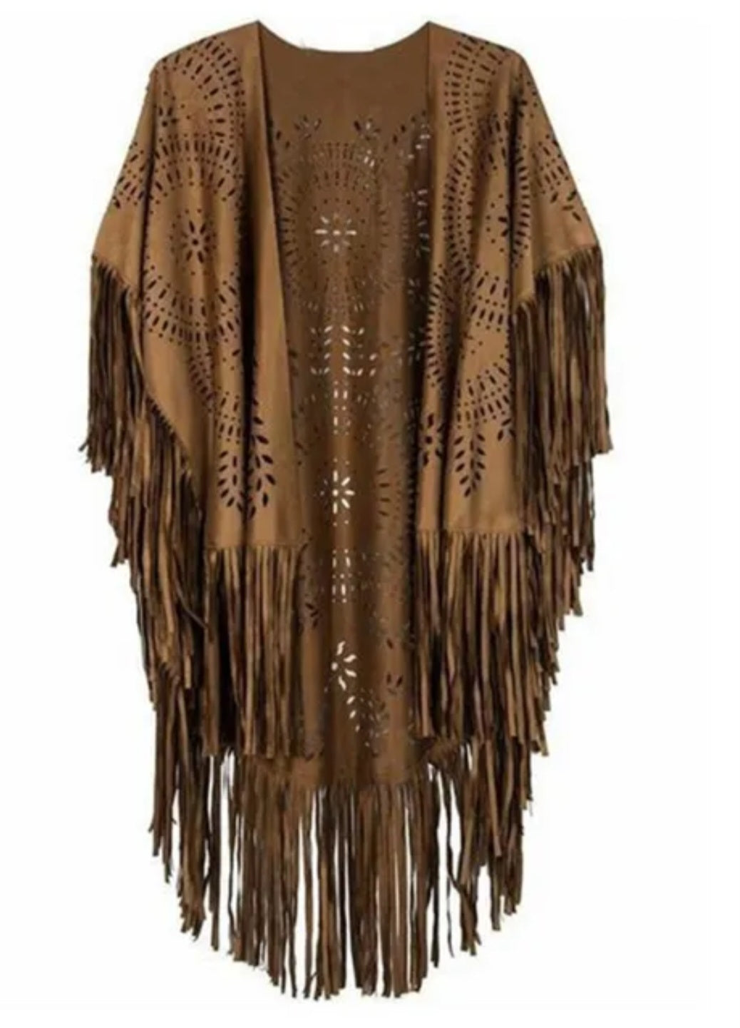 Gorgeous western boho Fringe tassel cutout Poncho shawl wrap