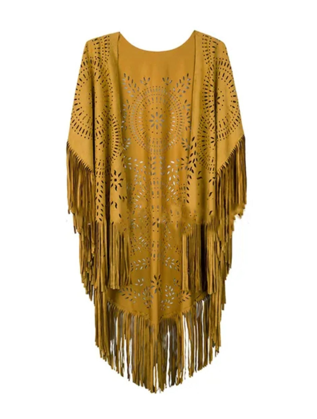 Gorgeous western boho Fringe tassel cutout Poncho shawl wrap