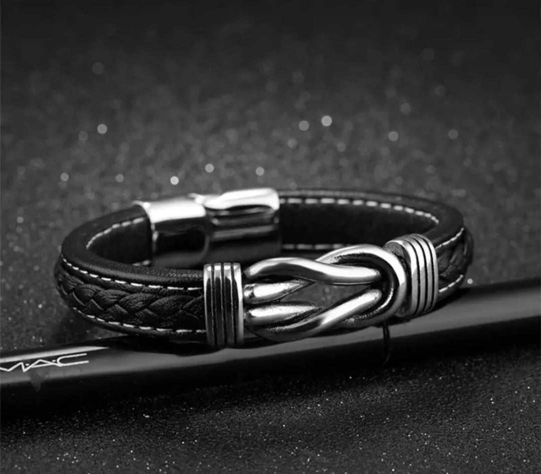 Mens genuine leather bracelet