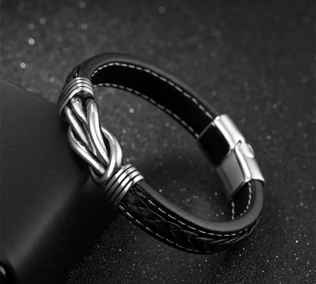 Mens genuine leather bracelet