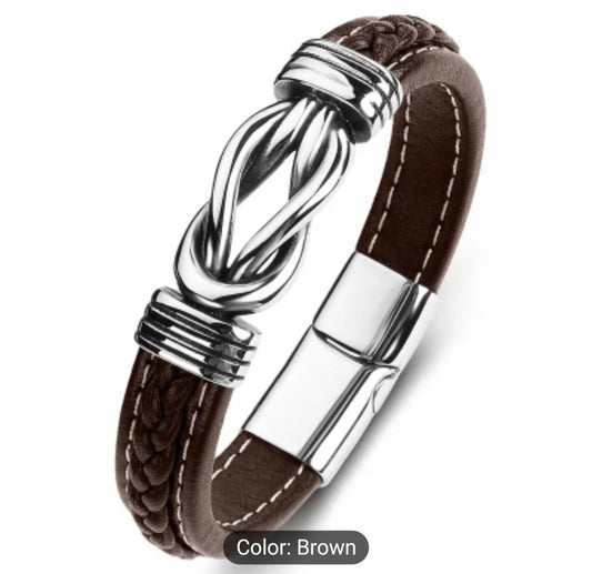 Mens genuine leather bracelet