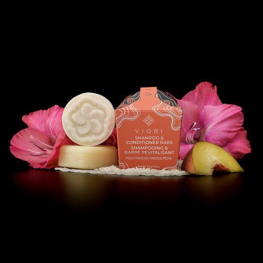 PEACH HIBISCUS TRAVEL SHAMPOO & CONDITIONER SET