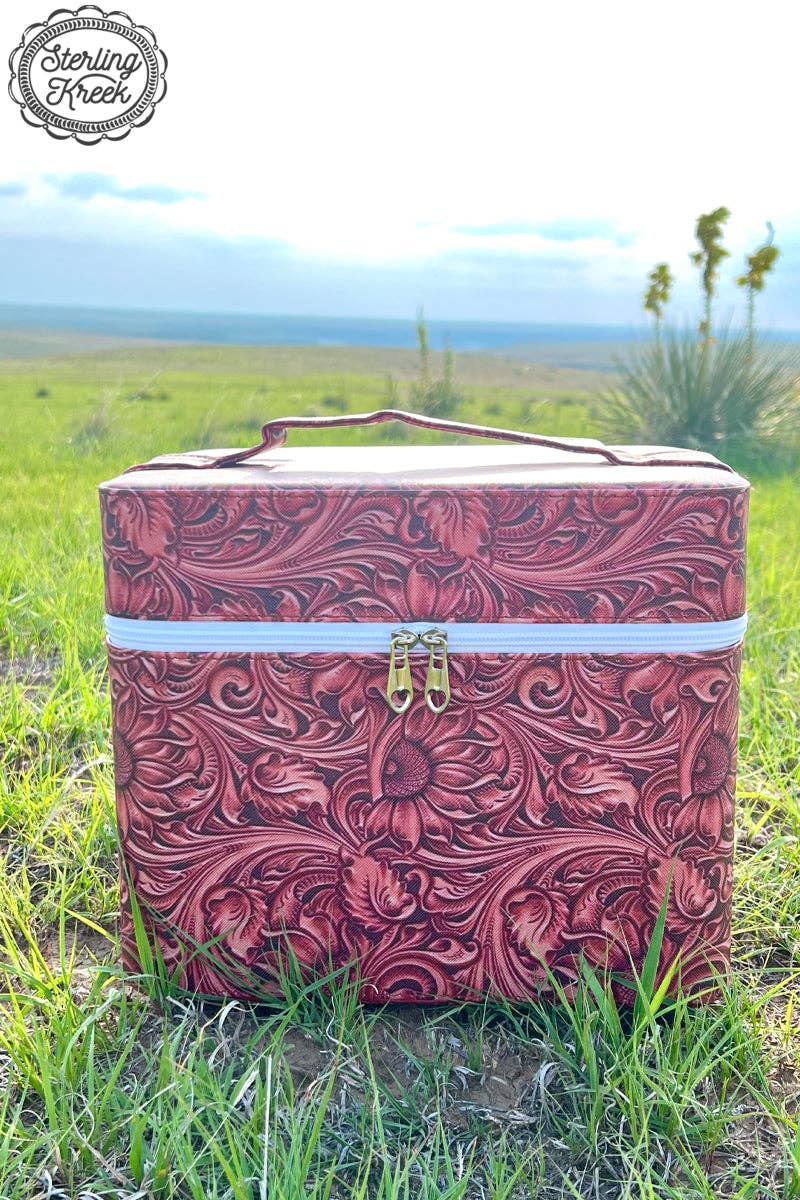 TOOLED BEAUTY MAKEUP BOX TRAIN CASE