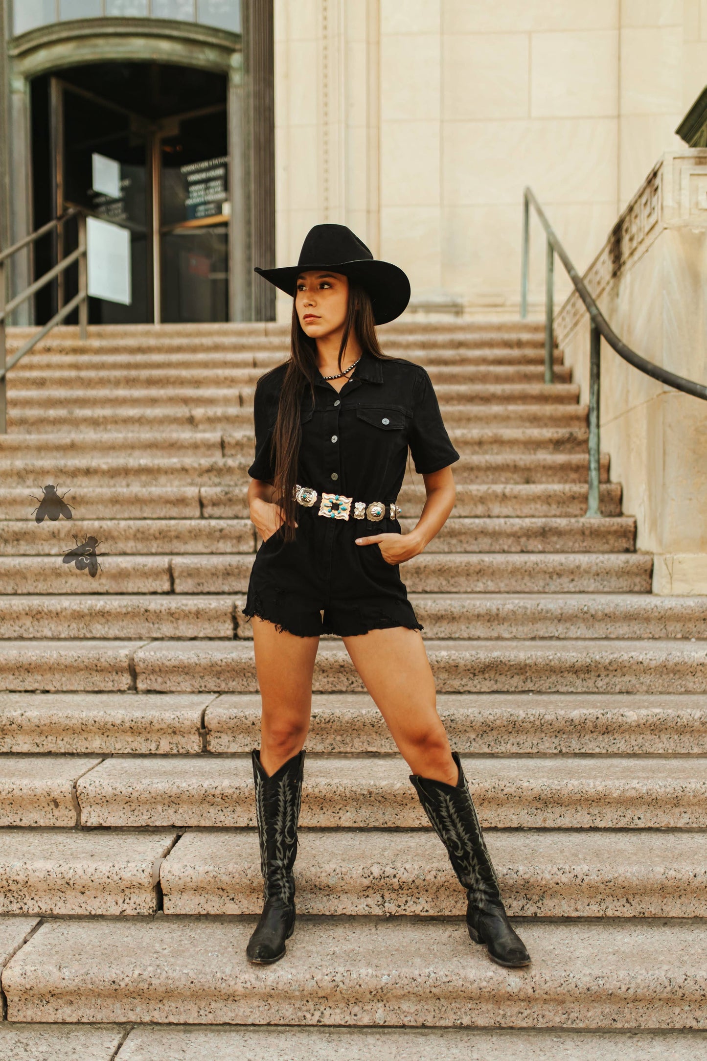 RECKLESS ROMPER in midnight black