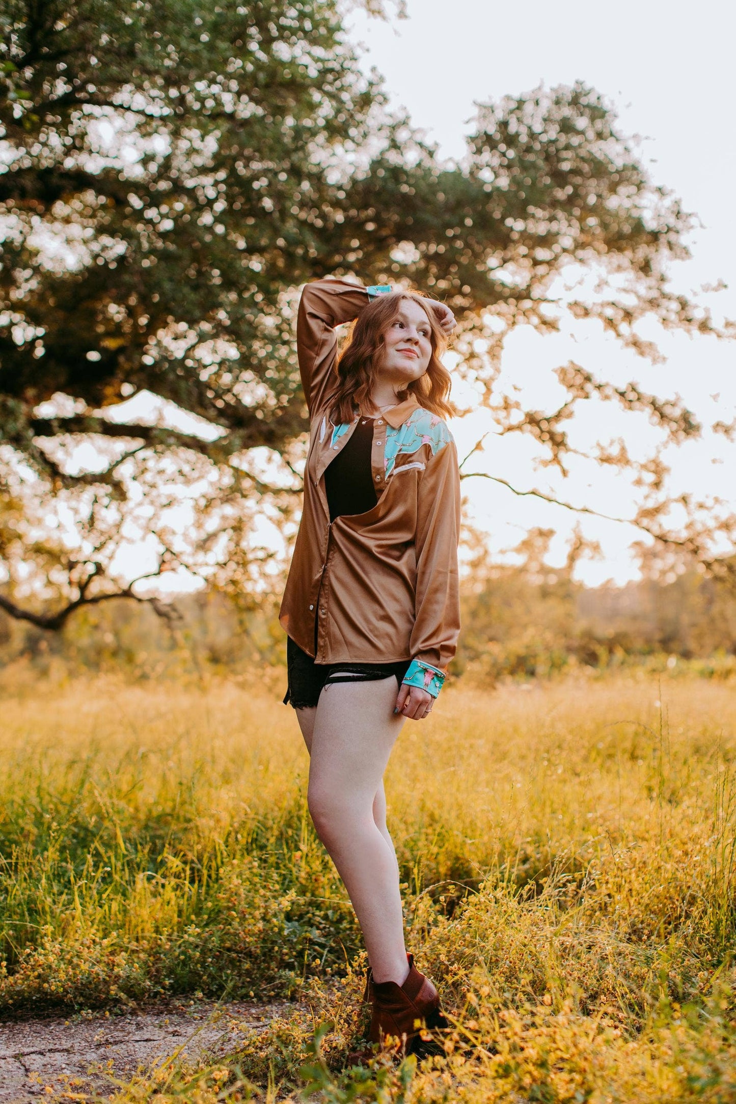 Cow skull Button Up Shirt