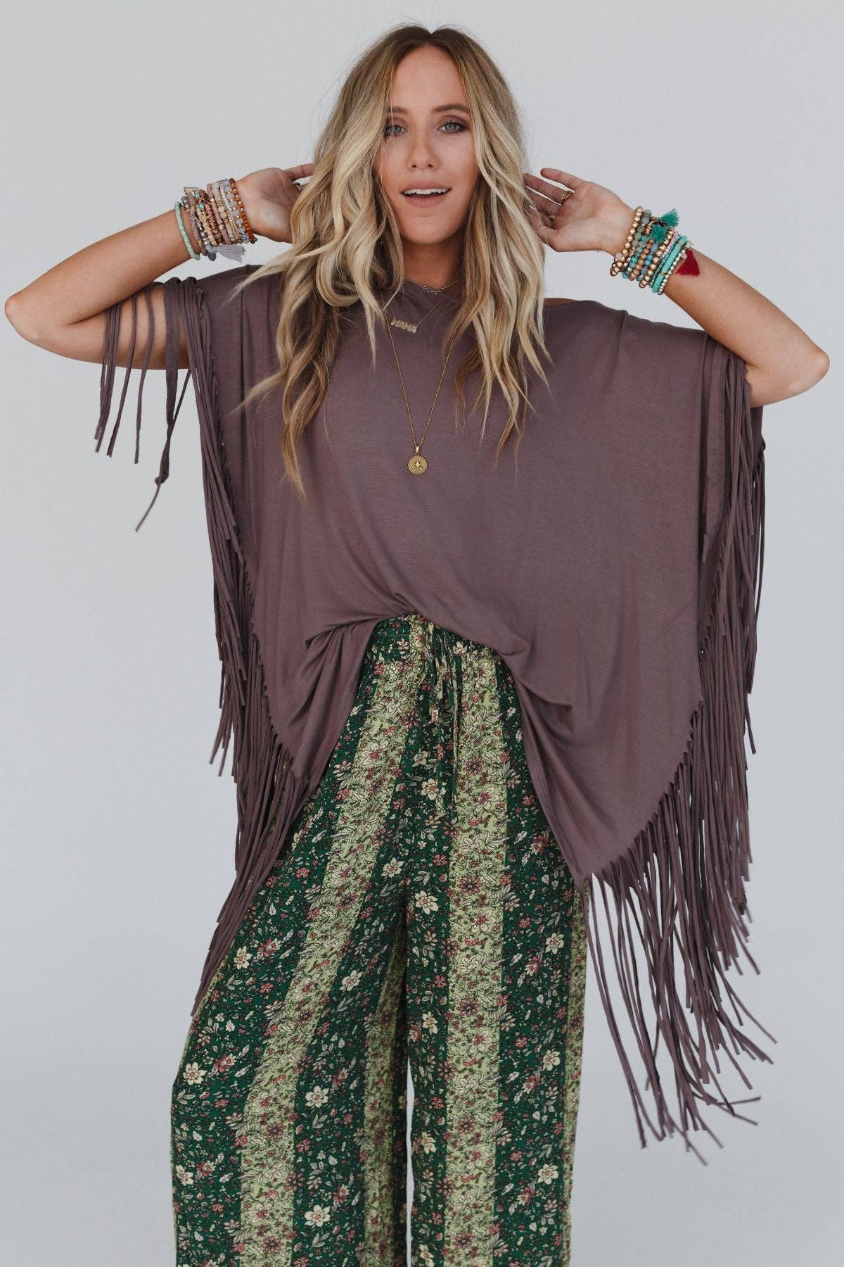 Western Showstopper Fringe Top - Mocha