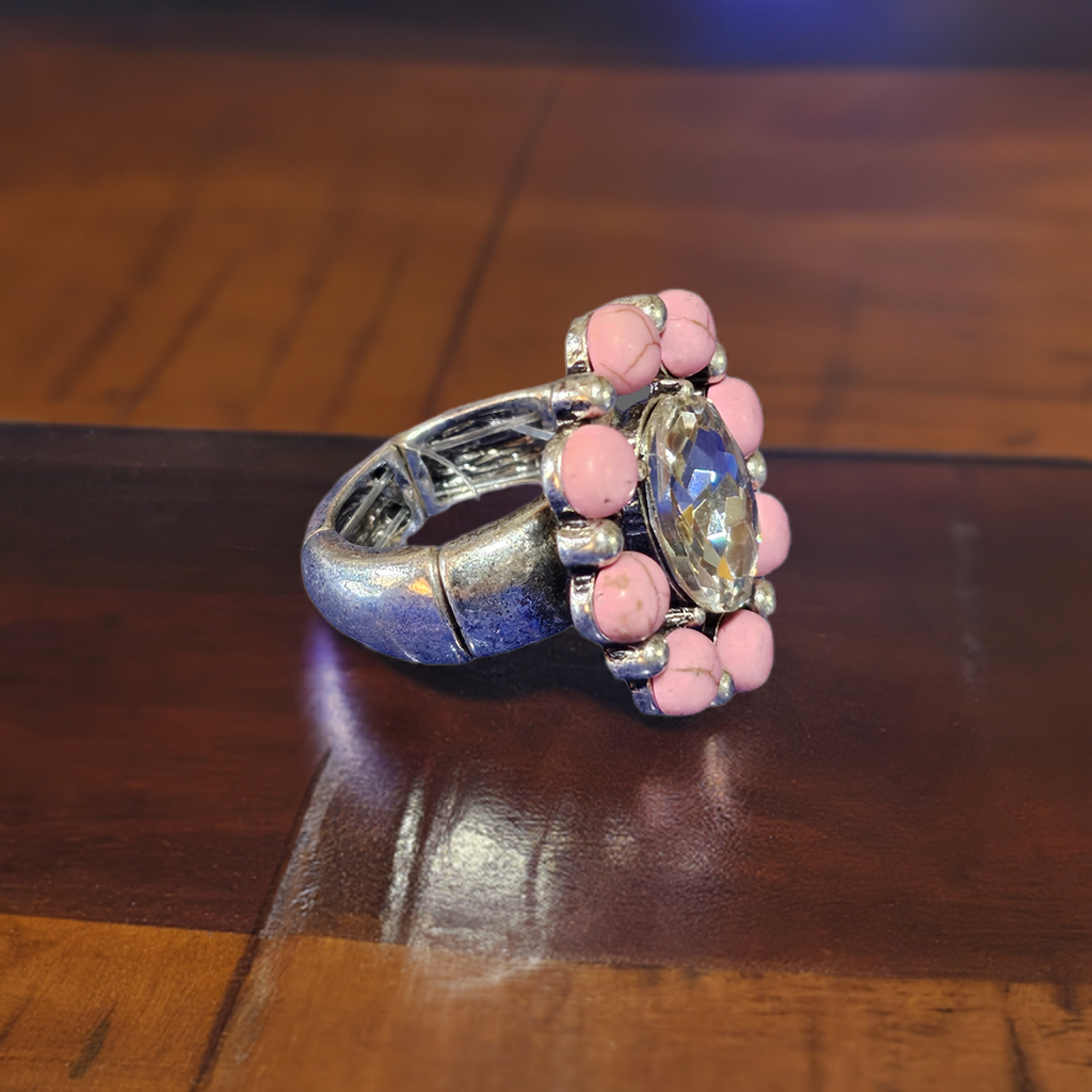Pink Rhinestone Ring