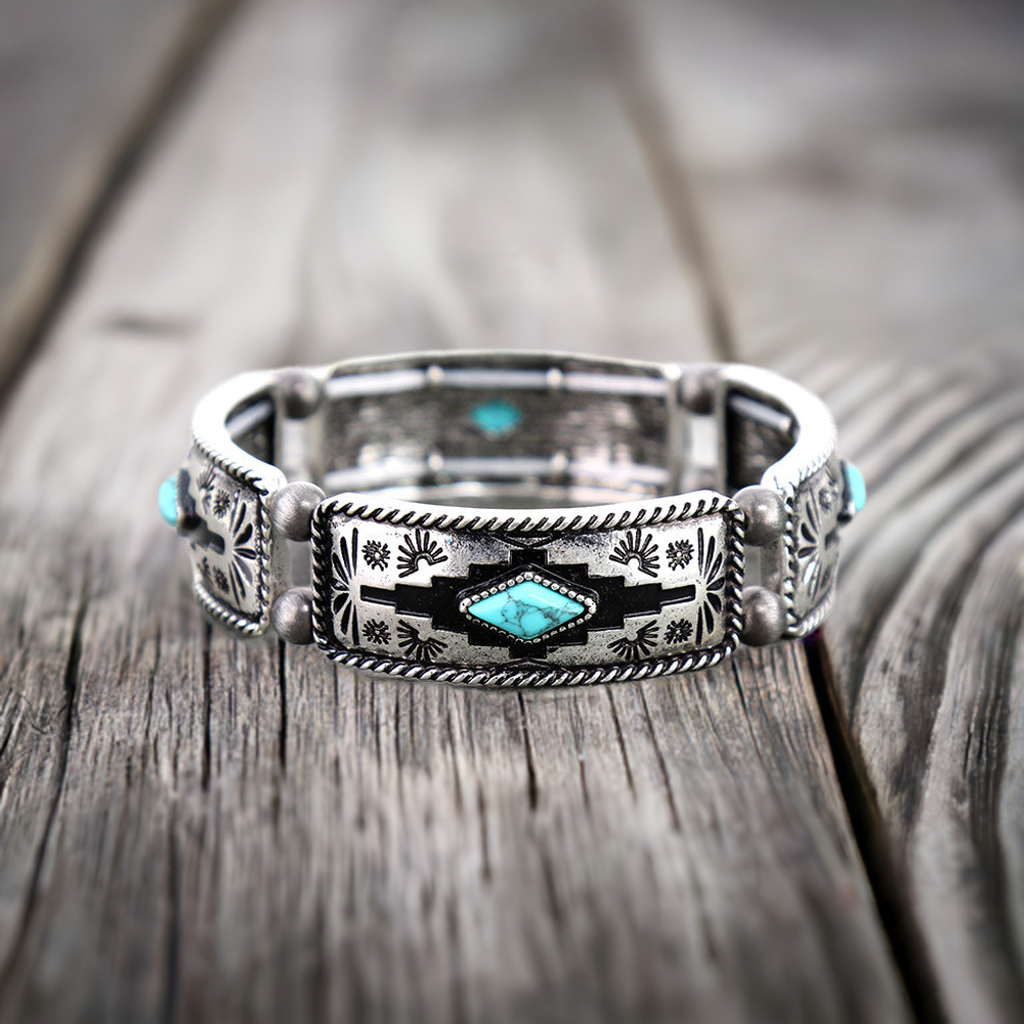 Aztec turquoise stretch bracelet