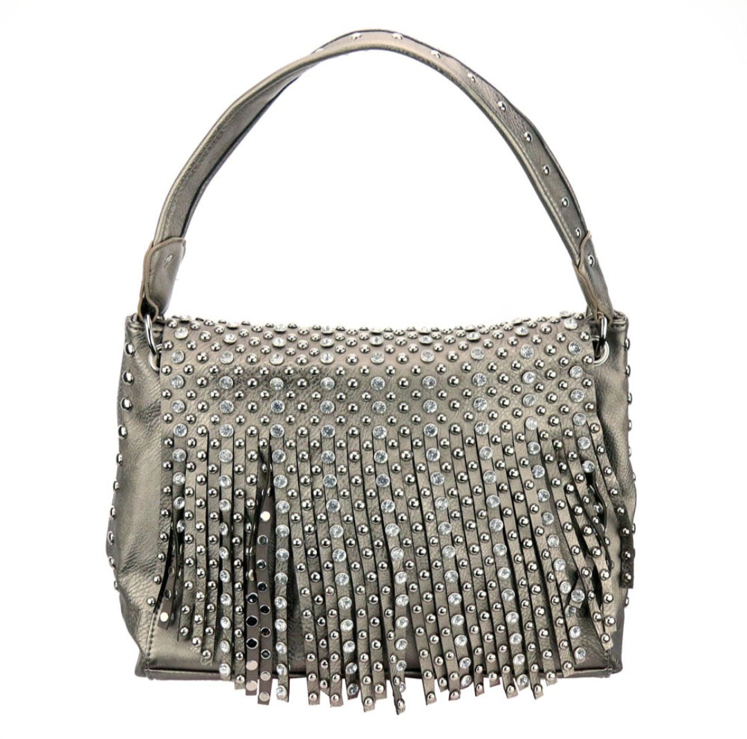 Western rhinestone fringe handbag