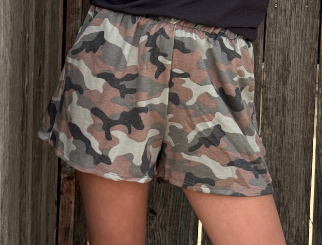 Camo print women's shorts