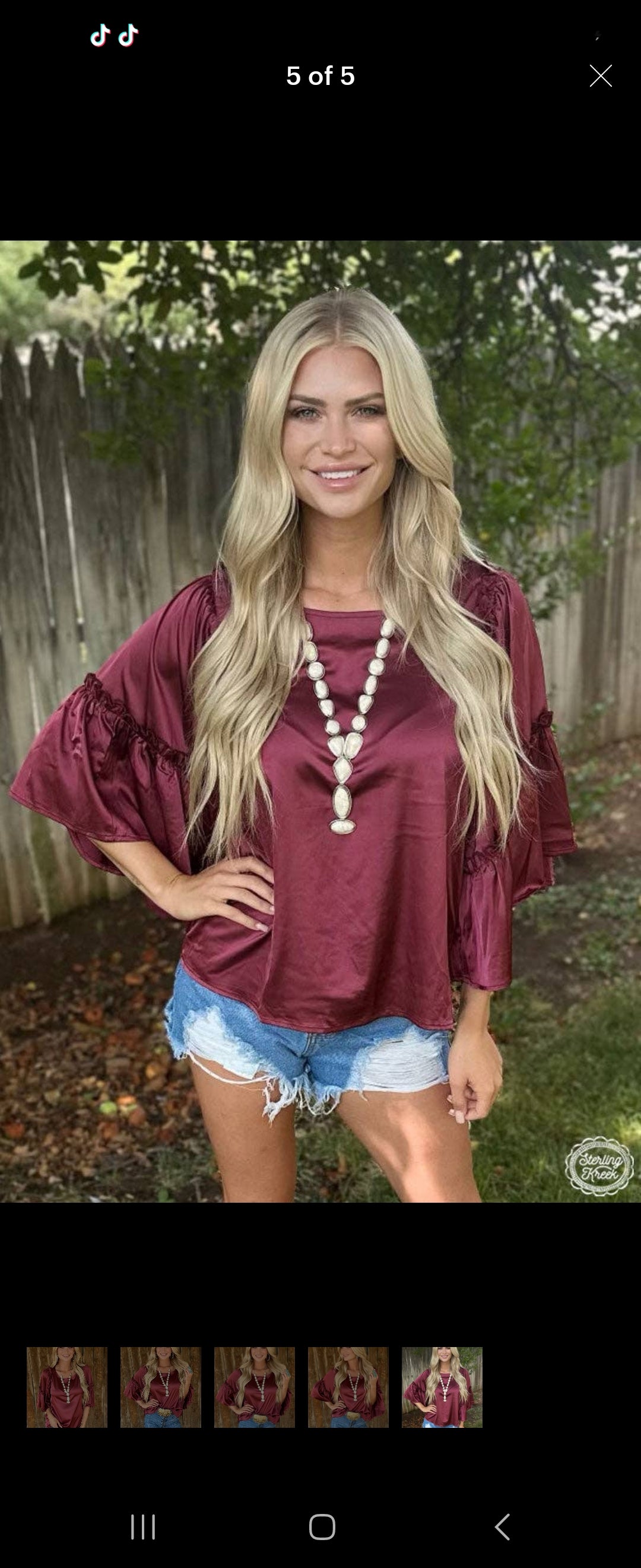 Sterling kreek INTO THE NIGHT SILK TOP in turquoise and wine red