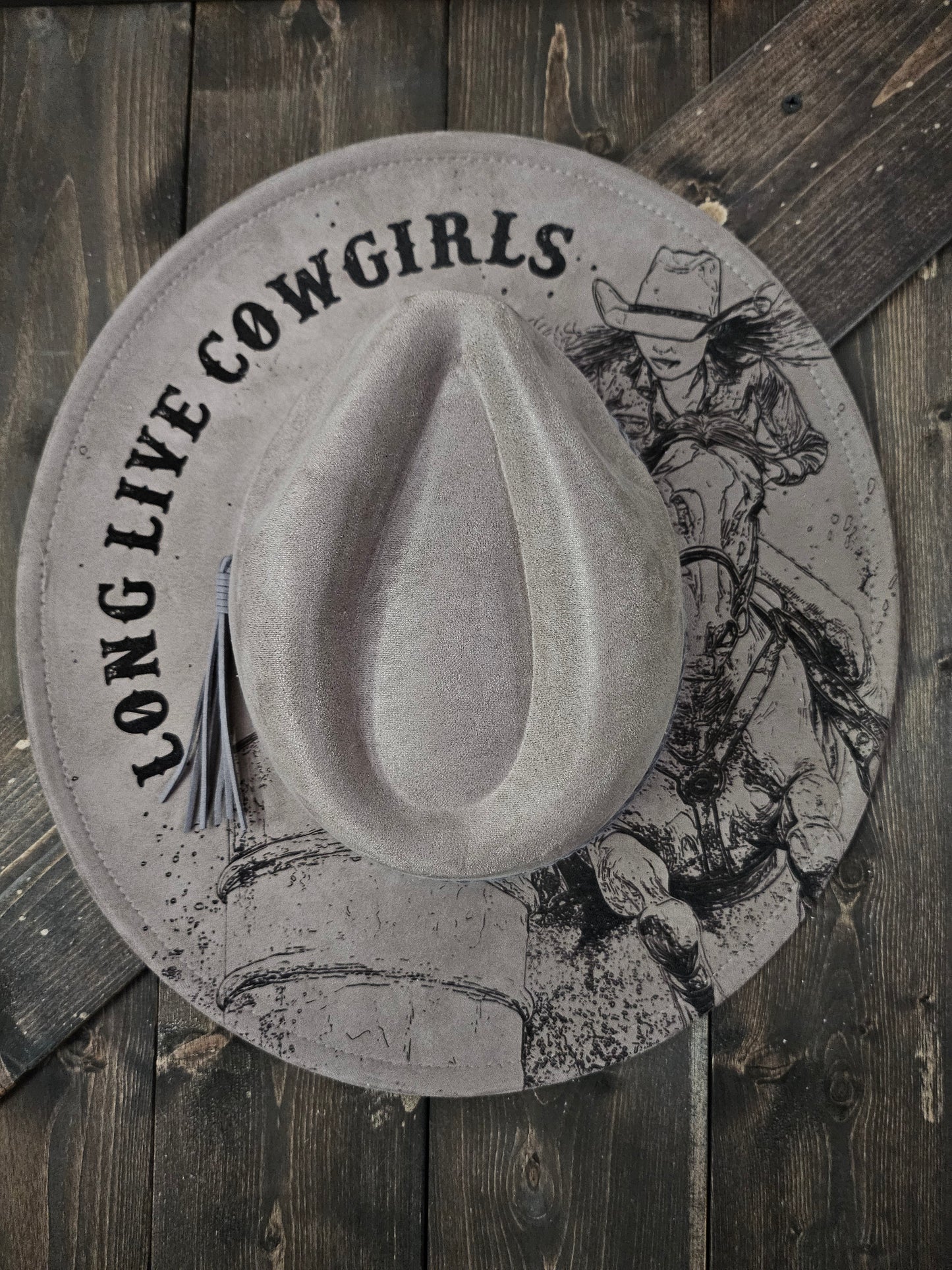 Engraved Barrel Racing Fedora Hat