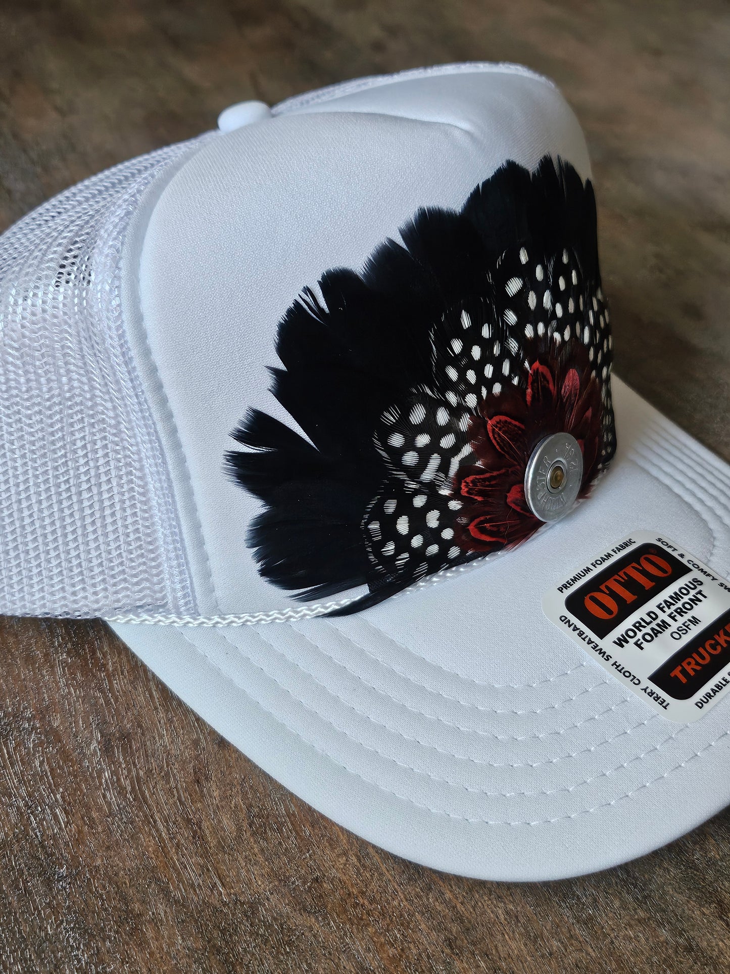 Custom white trucker hat