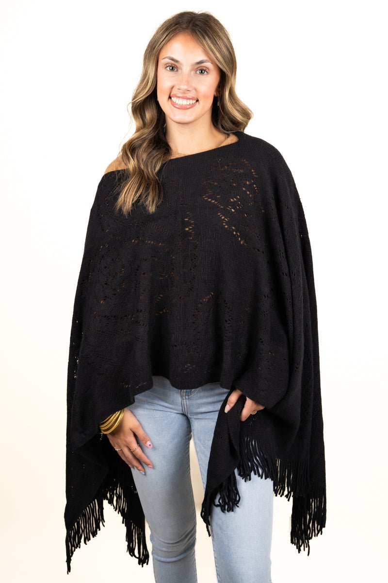 Western boho fringe poncho. so soft to cuddle up in.