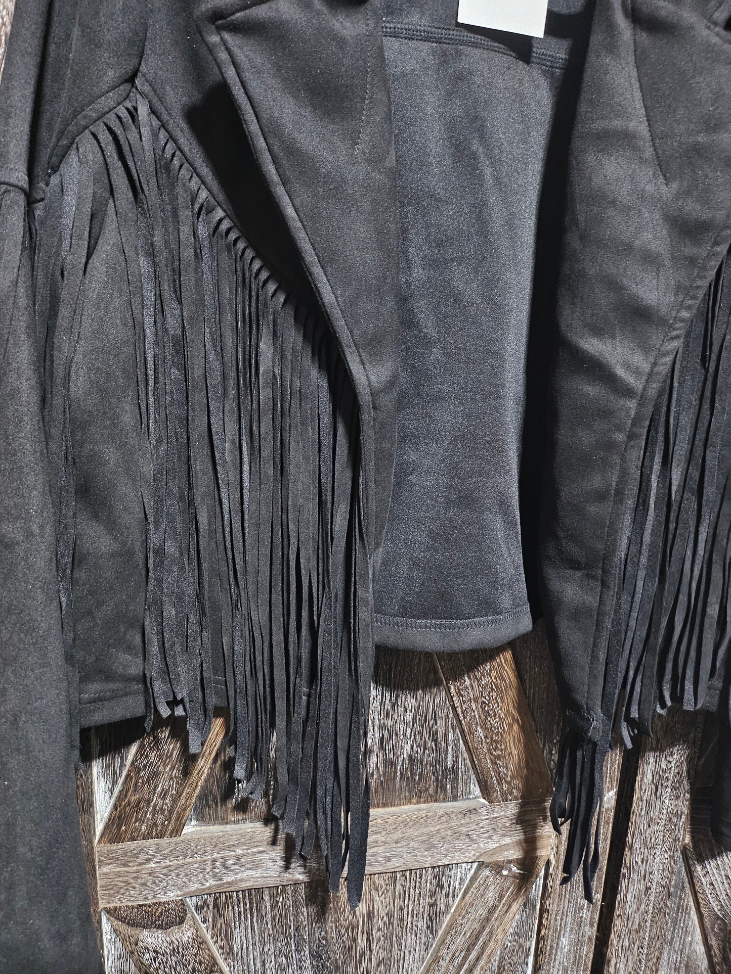 Black Suede Fringe Women's Jacket