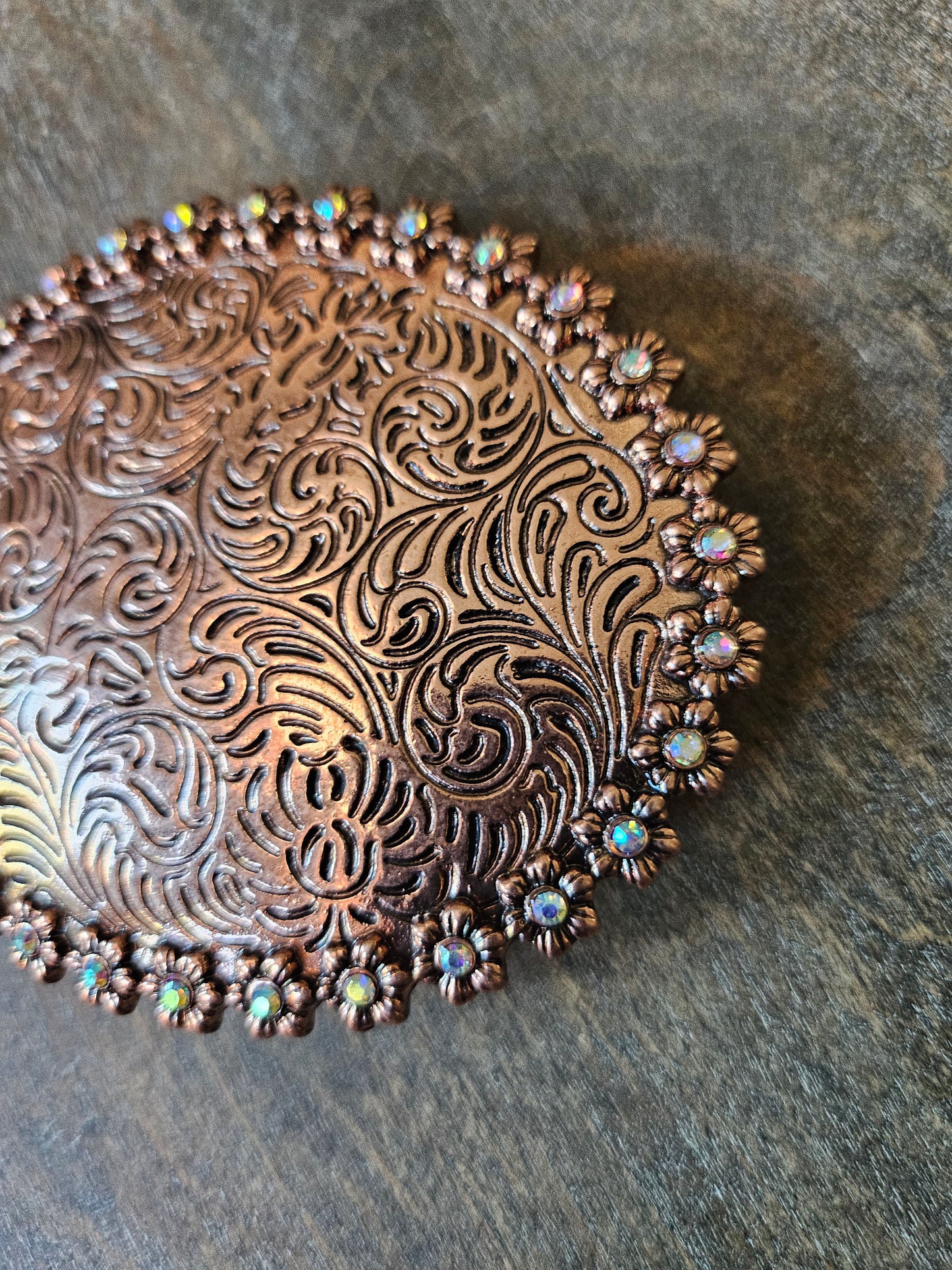 Western Flower Filigree Belt Buckle