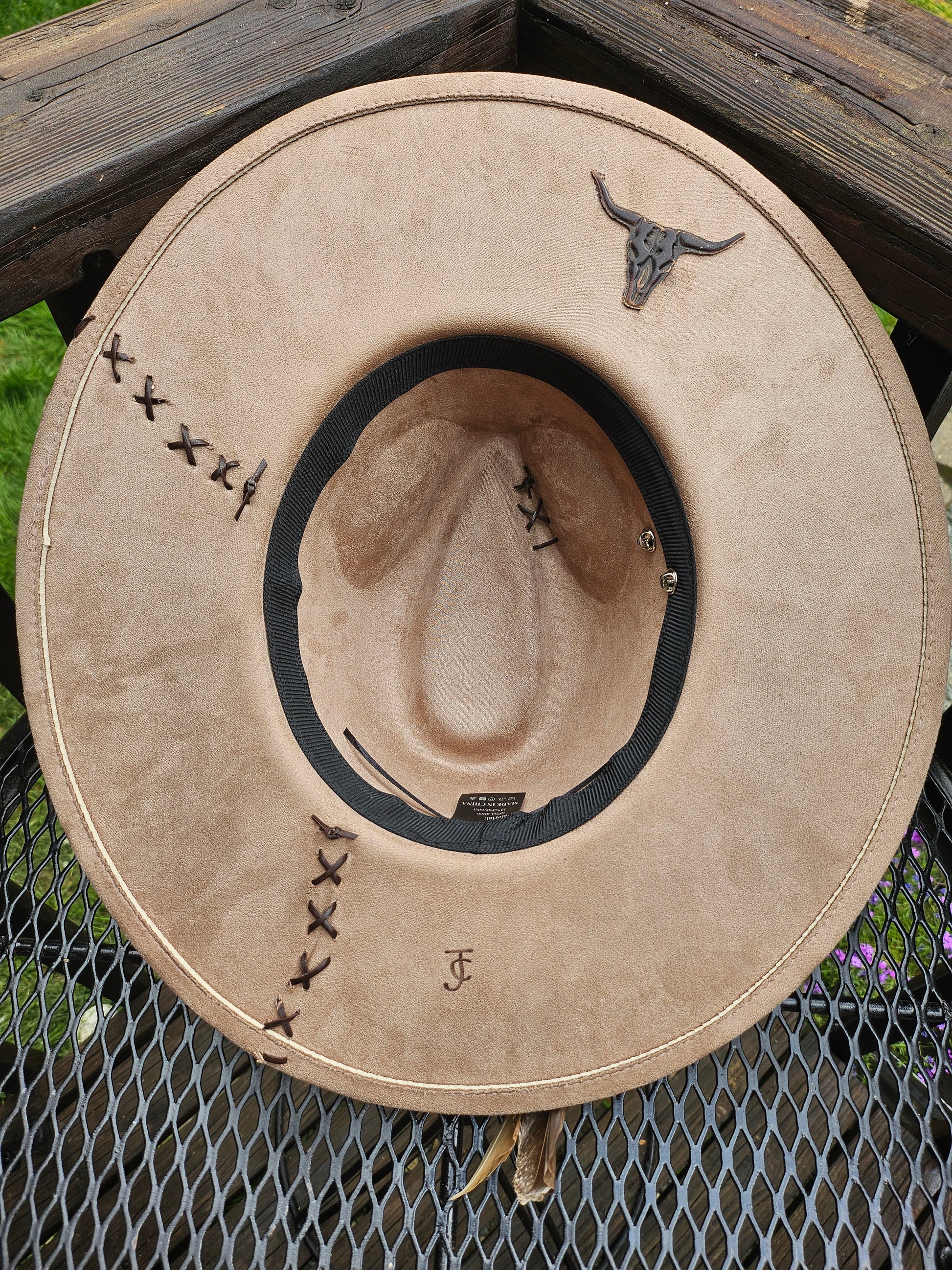 Wild heart desert scape burned Fedora cowboy hat.