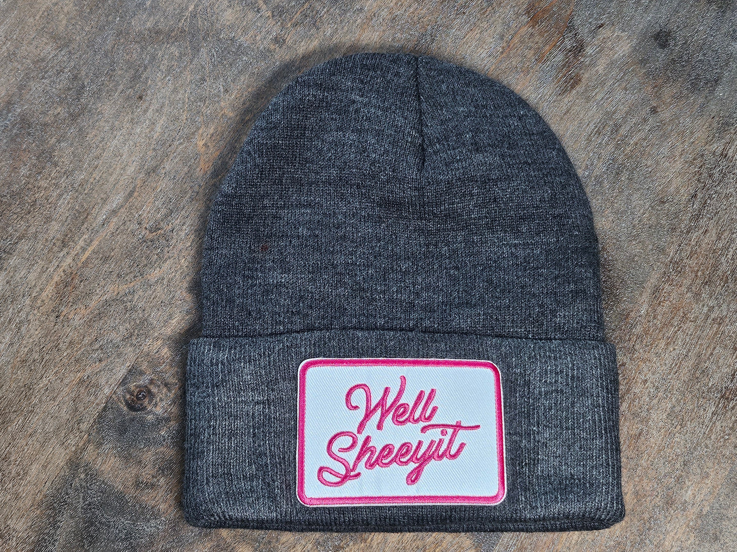 Beanie with embroidered patch