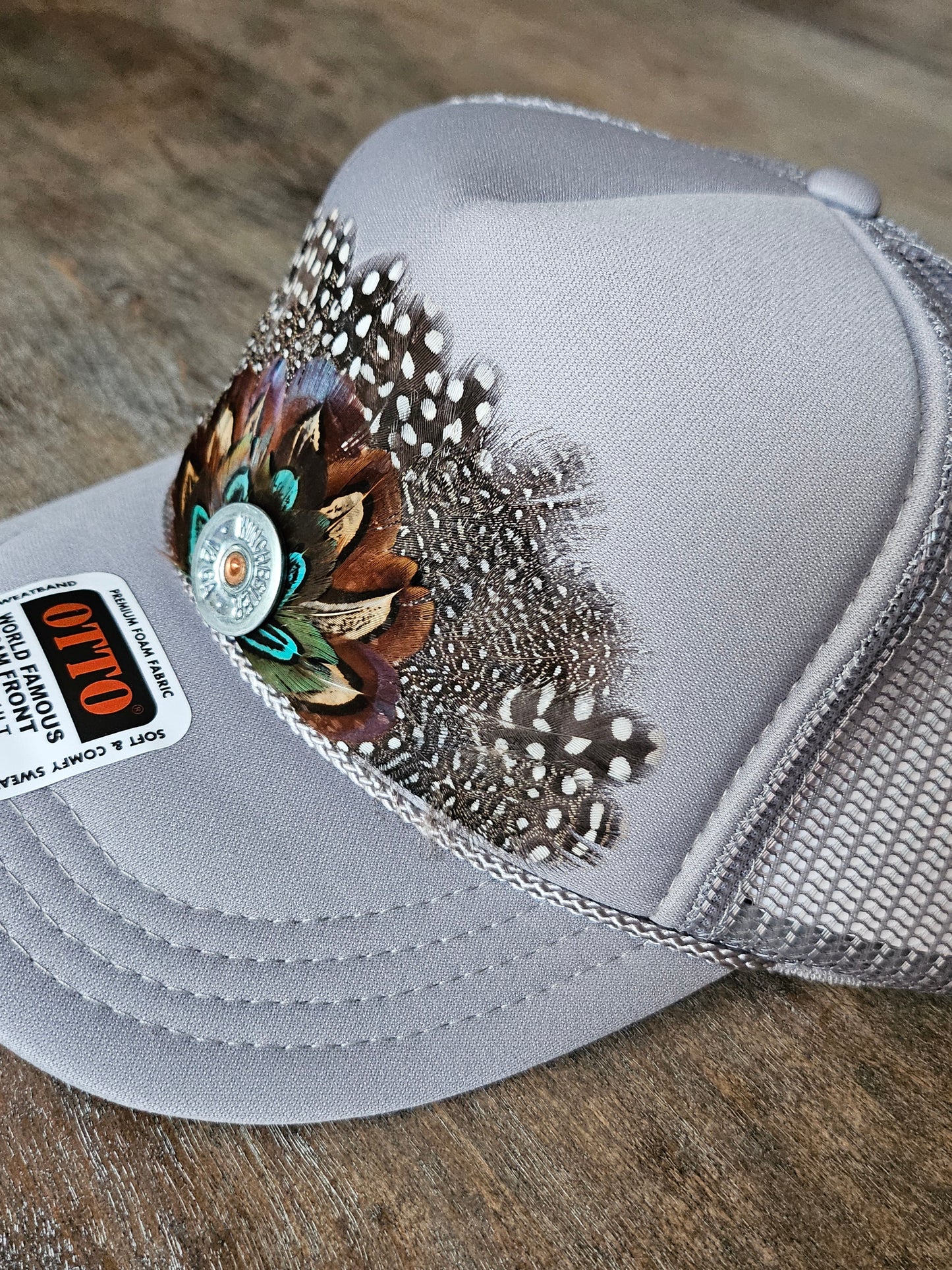 Custom silver grey trucker hat