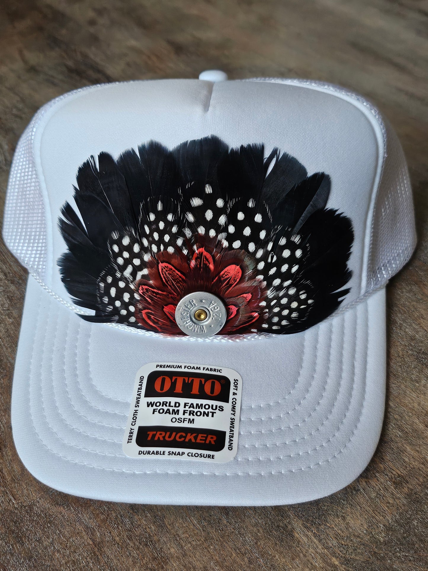 Custom white trucker hat