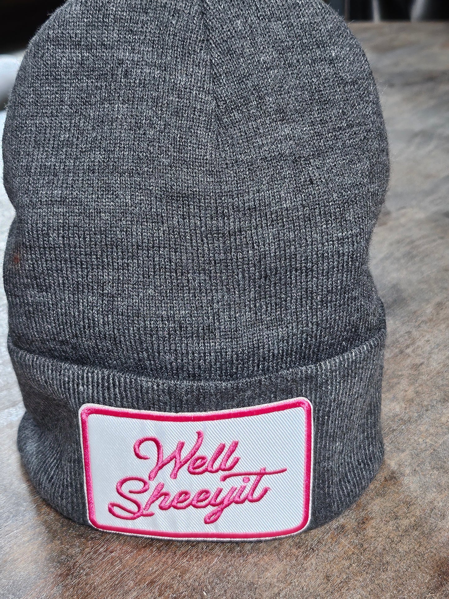 Beanie with embroidered patch